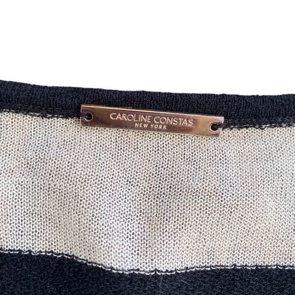 Caroline Constas Dress Black White Stripe XS Bell sleeve - Picture 3 of 6